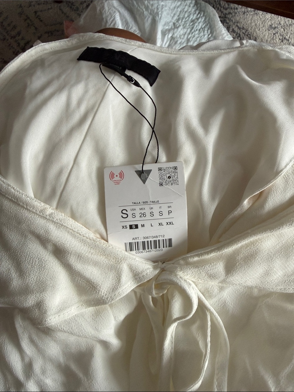 Zara Cream Ruffle Mini Dress - Picture 4 of 6